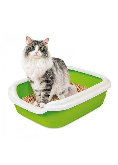 Туалет «Comfort L» для кошек, 49х39х15 см (зеленый) (*) Природа (322592380)