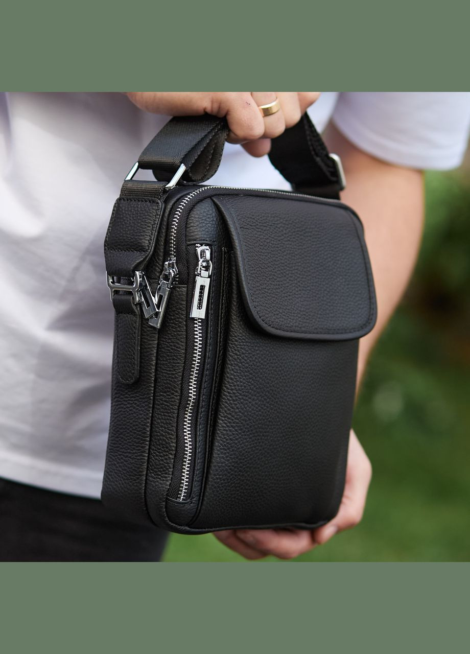 Чоловіча шкіряна сумка-барсетка через плече чорна BX-36256 Bexhill (341309594)