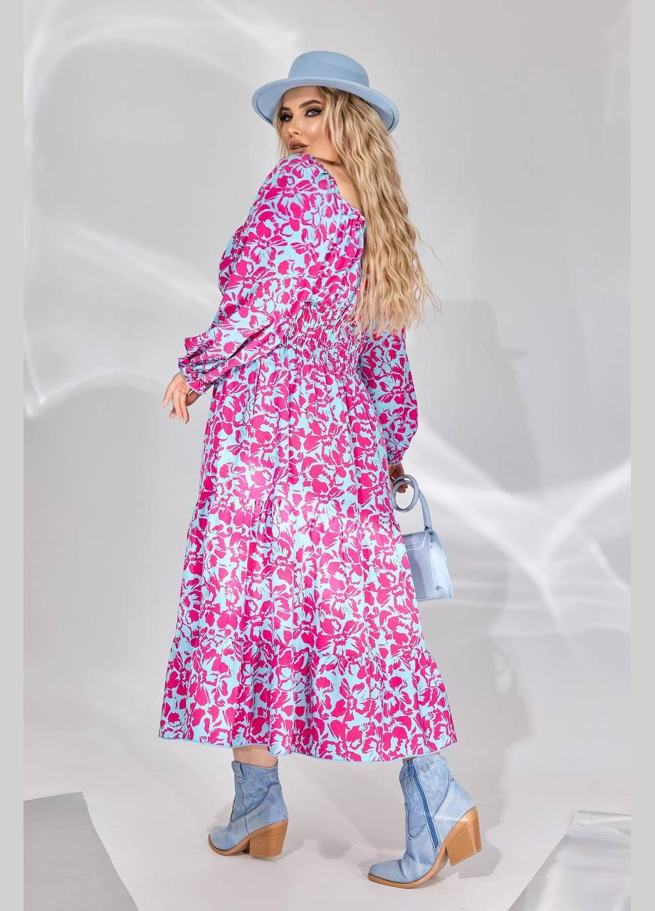 Смарагдова кежуал жіноча сукня софт No Brand з квітковим принтом