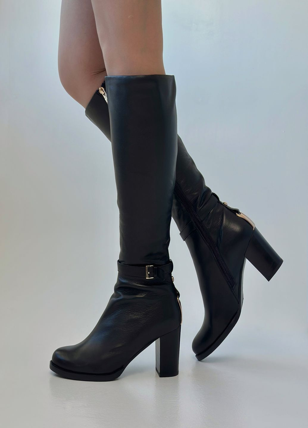 Чоботи жіночі демісезонні шкіряні на підборах Anna Lucci (306458400)