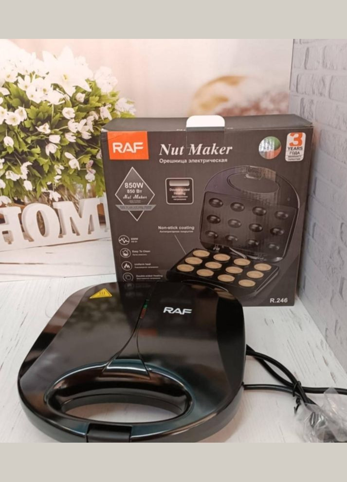 Орешница R.246 с антипригарными пластинами 850 Вт Черный RAF (346494067)