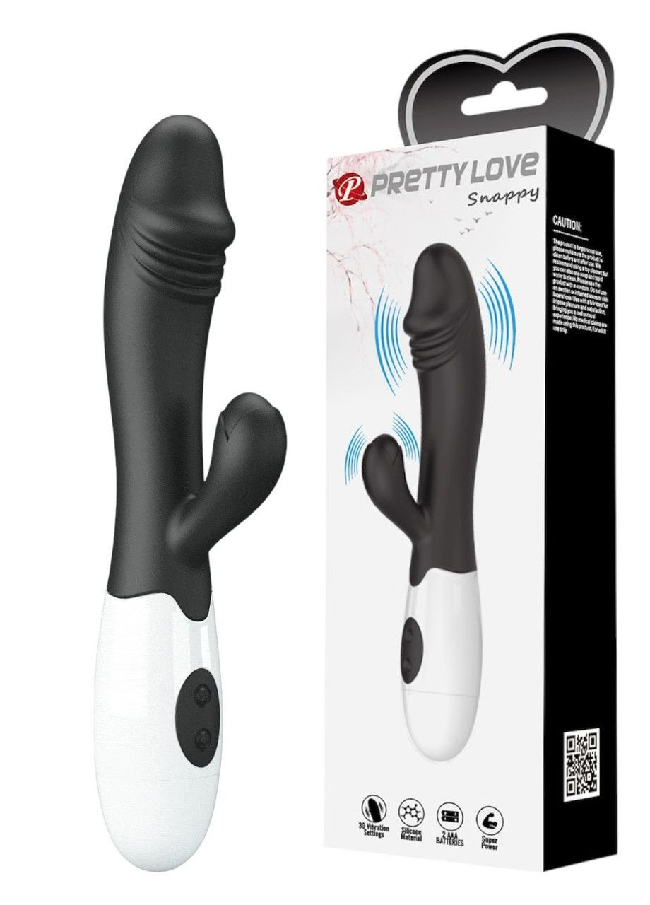 Вібратор із кліторальним відростком чорний Pretty Love "Snappy" LyBaile (307073324)