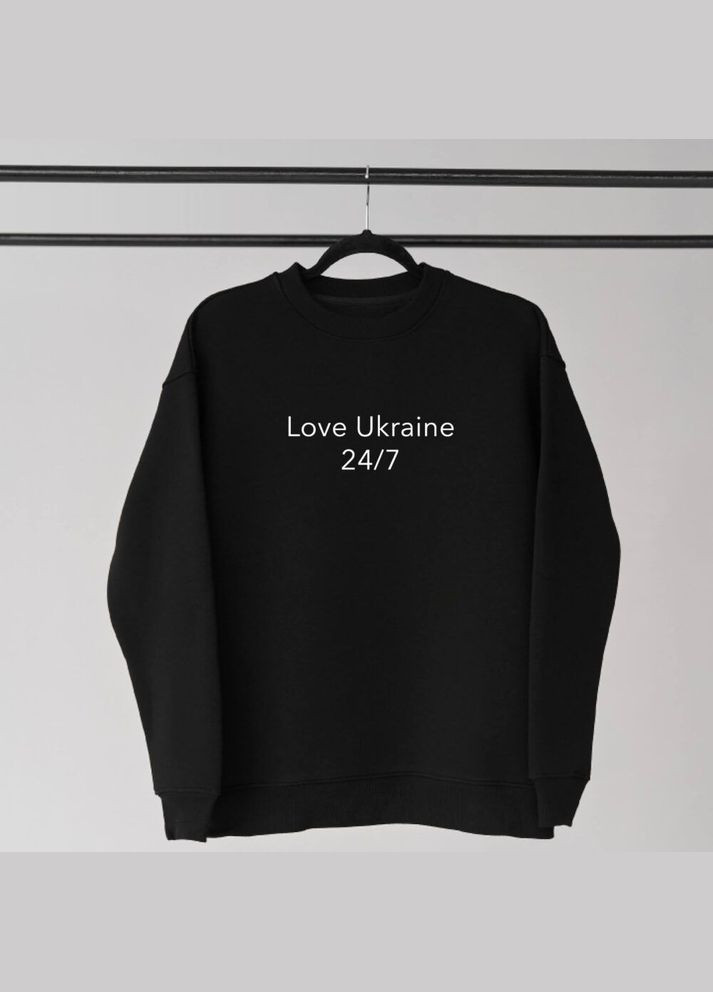 Українська Чорна кофта з принтом Love Ukraine (5729) banny - крій чорний - (296581520)
