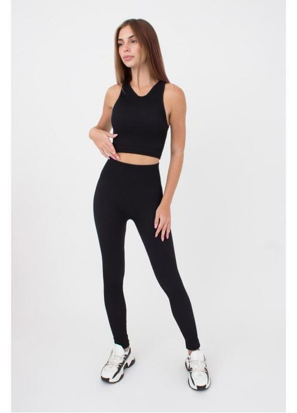 Легінси спортивні в рубчик з моделюючим швом Giulia leggings rib (291876892)