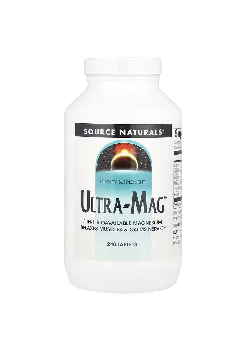Магній (ультра), Ultra-Mag,, 240 таблеток Source Naturals (362371402)