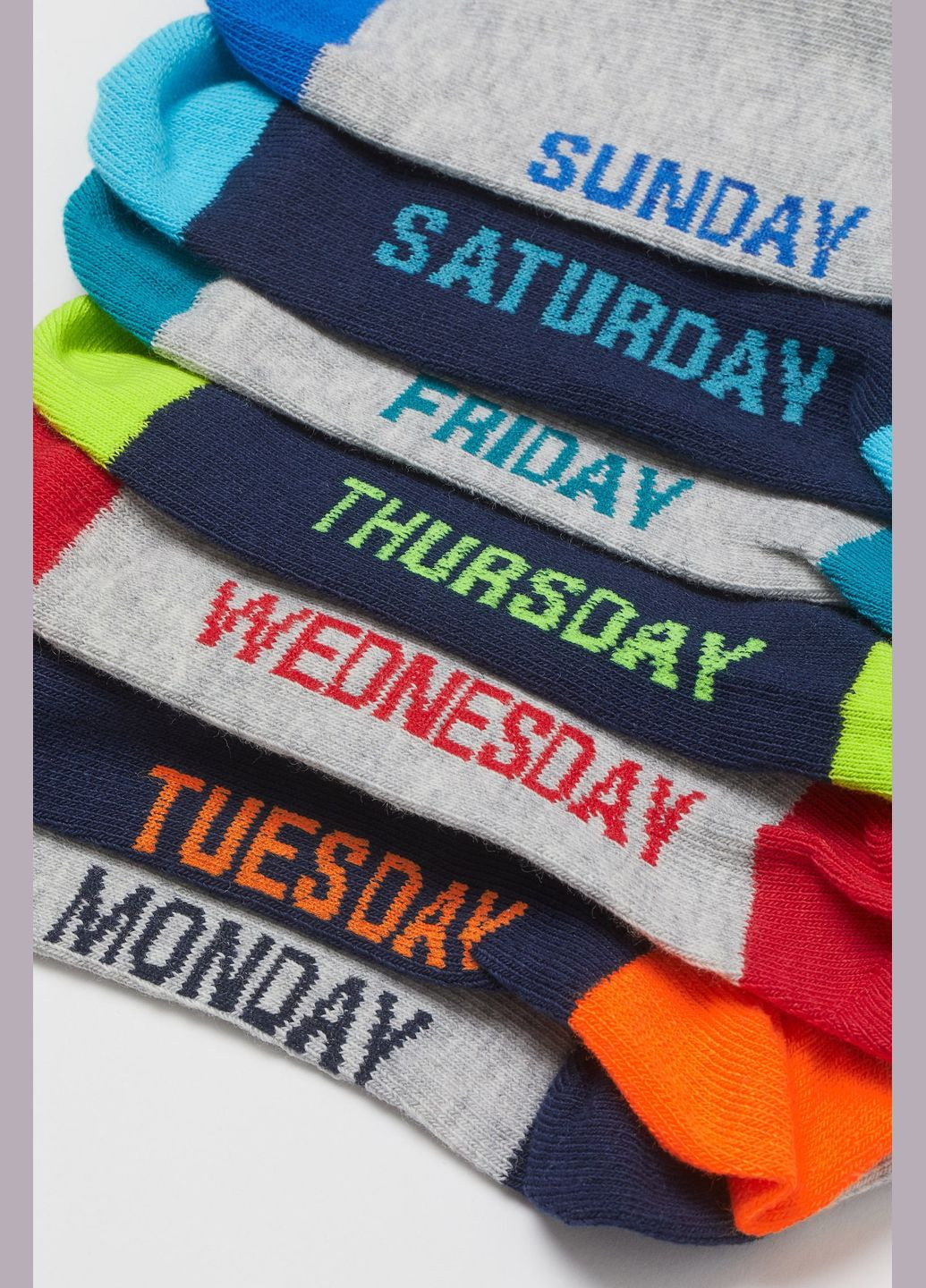 Серо-синие носки (7 шт) H&M надписи демисезон (338710705)