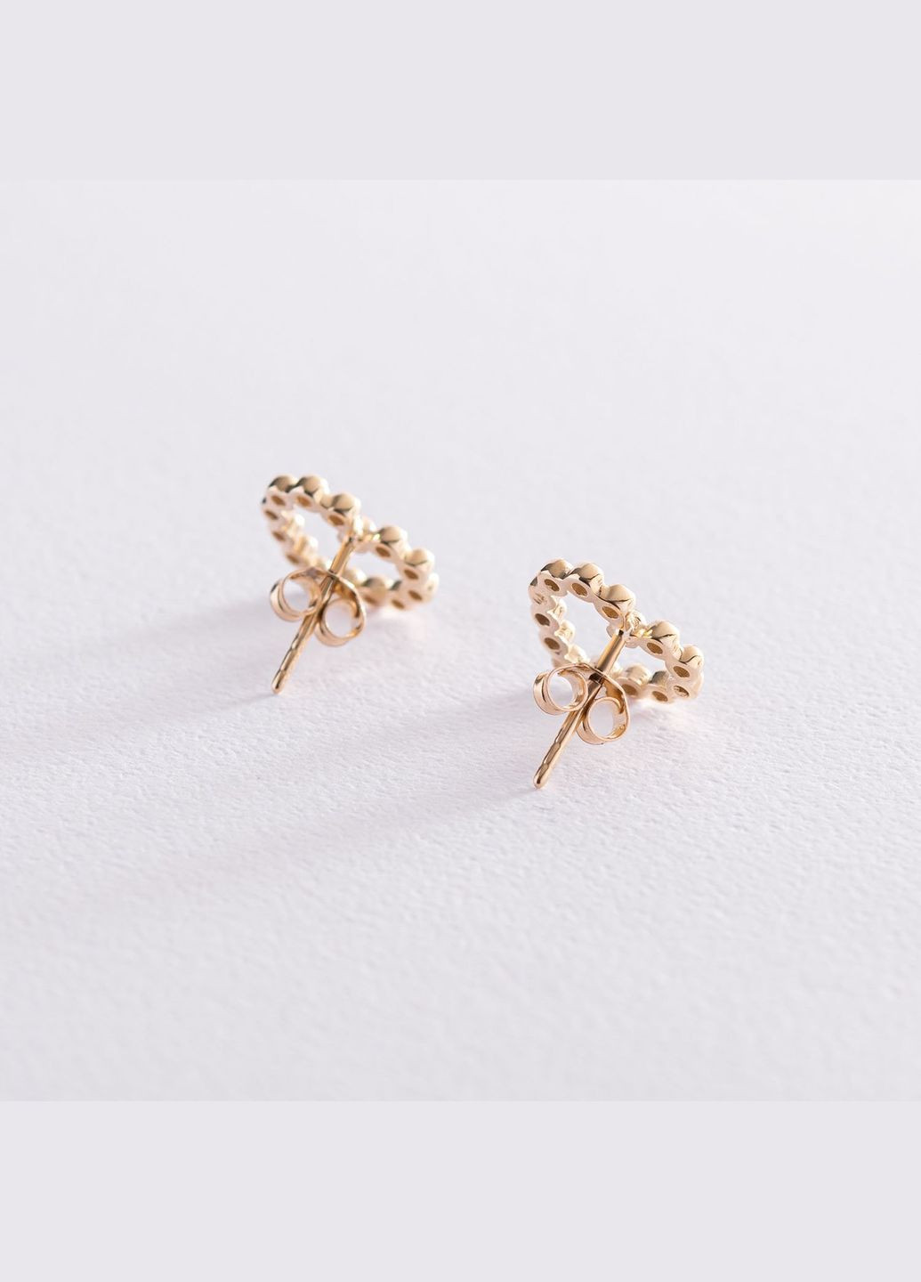 Серьги-пусеты Влюбленные сердца в желтом золоте с07550 Oniks (264023095)