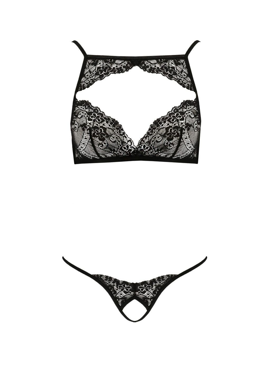 Комплект білизни із декоративним елементом Veronique чорний, Passion (338423594)