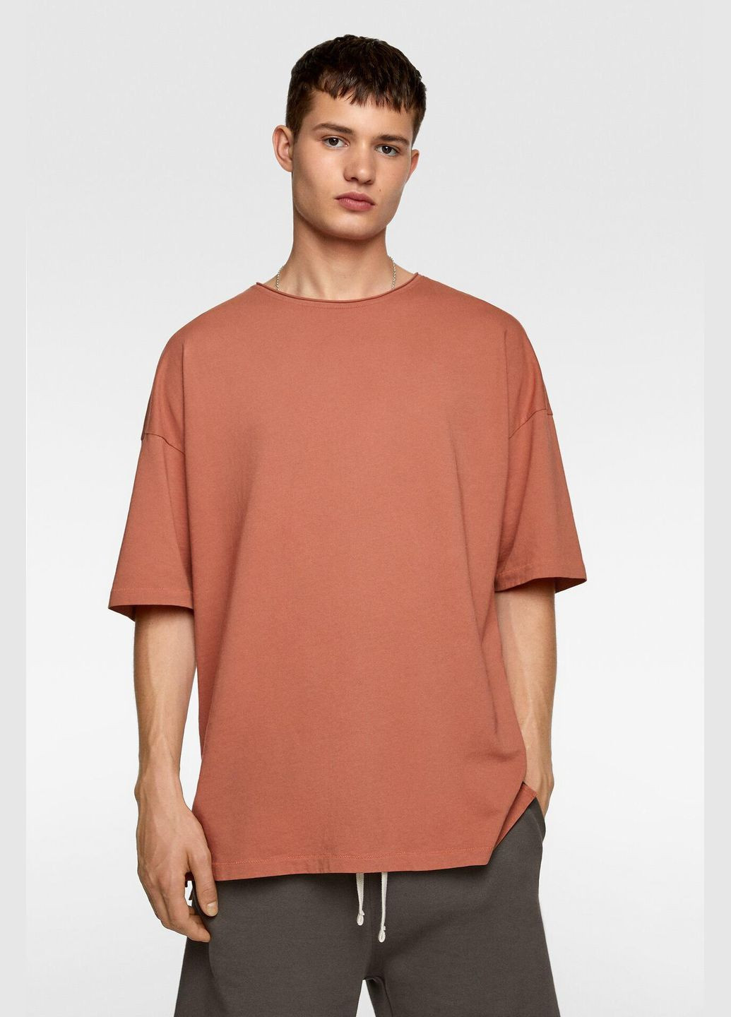 Светло-оранжевая футболка,бледно-кирпичный, Zara