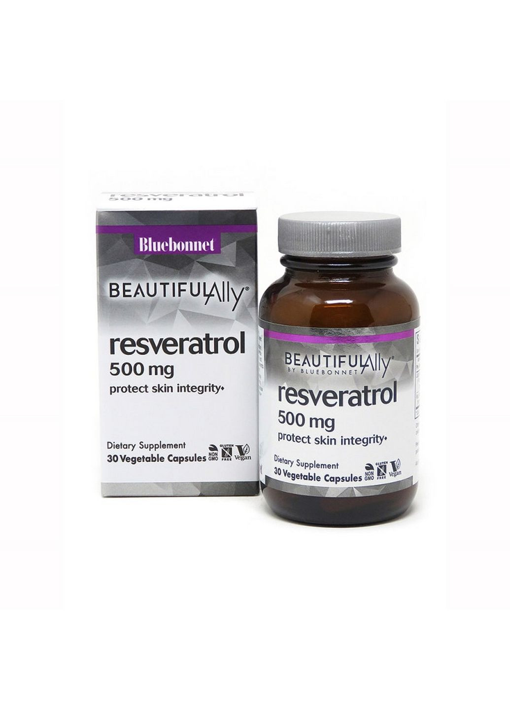 Натуральная добавка Bluebonnet Resveratrol 500 mg, 30 вегакапсул - Beautiful Ally Bluebonnet Nutrition (293482366)