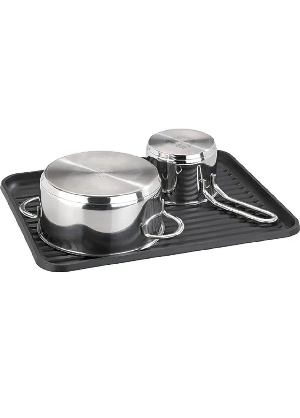 Металлическая сушилка для посуды с контейнером для столовых приборов 44х31,5х13,5 см (478786-Prob) Черная Unbranded (311885850)