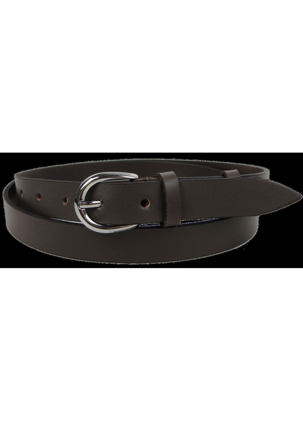 Шкіряний жіночий ремінь темно-коричневий, ширина 2,5 см Skipper (361665292)