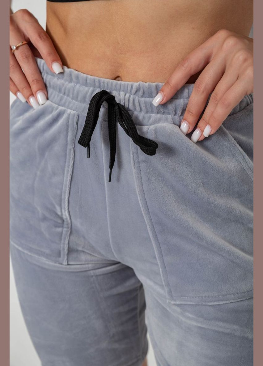 Шорты женские однотонные велюровые, цвет мокко, 238R58169 Anello (340273209)