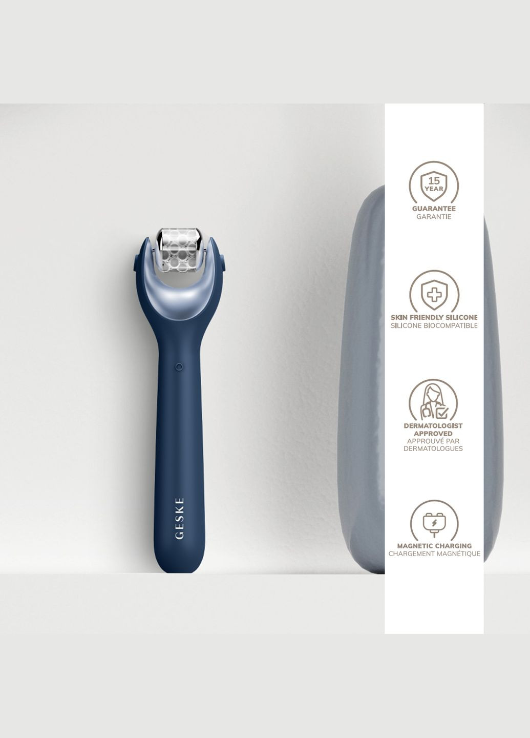 Электронный роллер для лица с микроиглами MicroNeedle Face Roller 9в1 midnight GESKE (341526264)