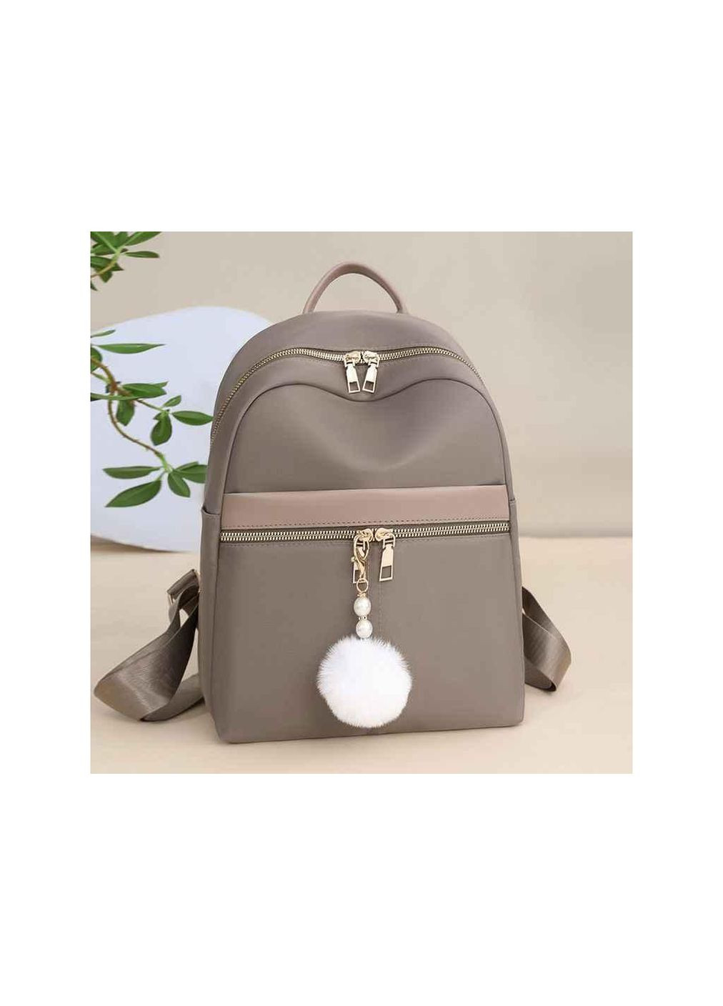 Рюкзак нейлон бежевий 34*27*13см міський арт.ZM758-1 ТМ КИТАЙ ZM (352503787)