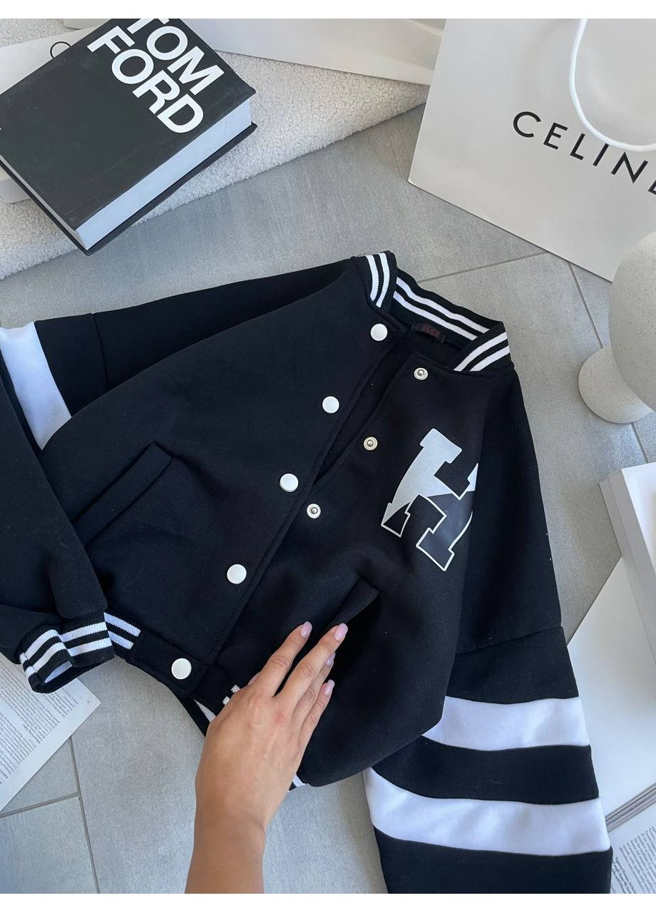 Теплый бомбер из тринитки на флисе – замеры в описании. Vione на кнопках (367078013)