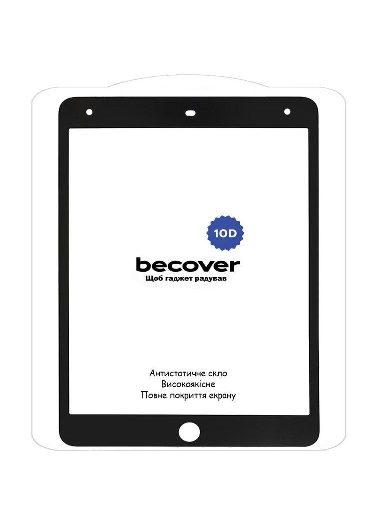 Защитное стекло 10D для планшета Apple iPad 10.2" 2019 / 2020 / 2021 Black BeCover (285767725)