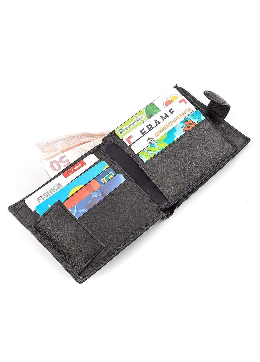 Чоловічий гаманець 18339 (ST138) дуже стильний Чорний st leather (329150786)