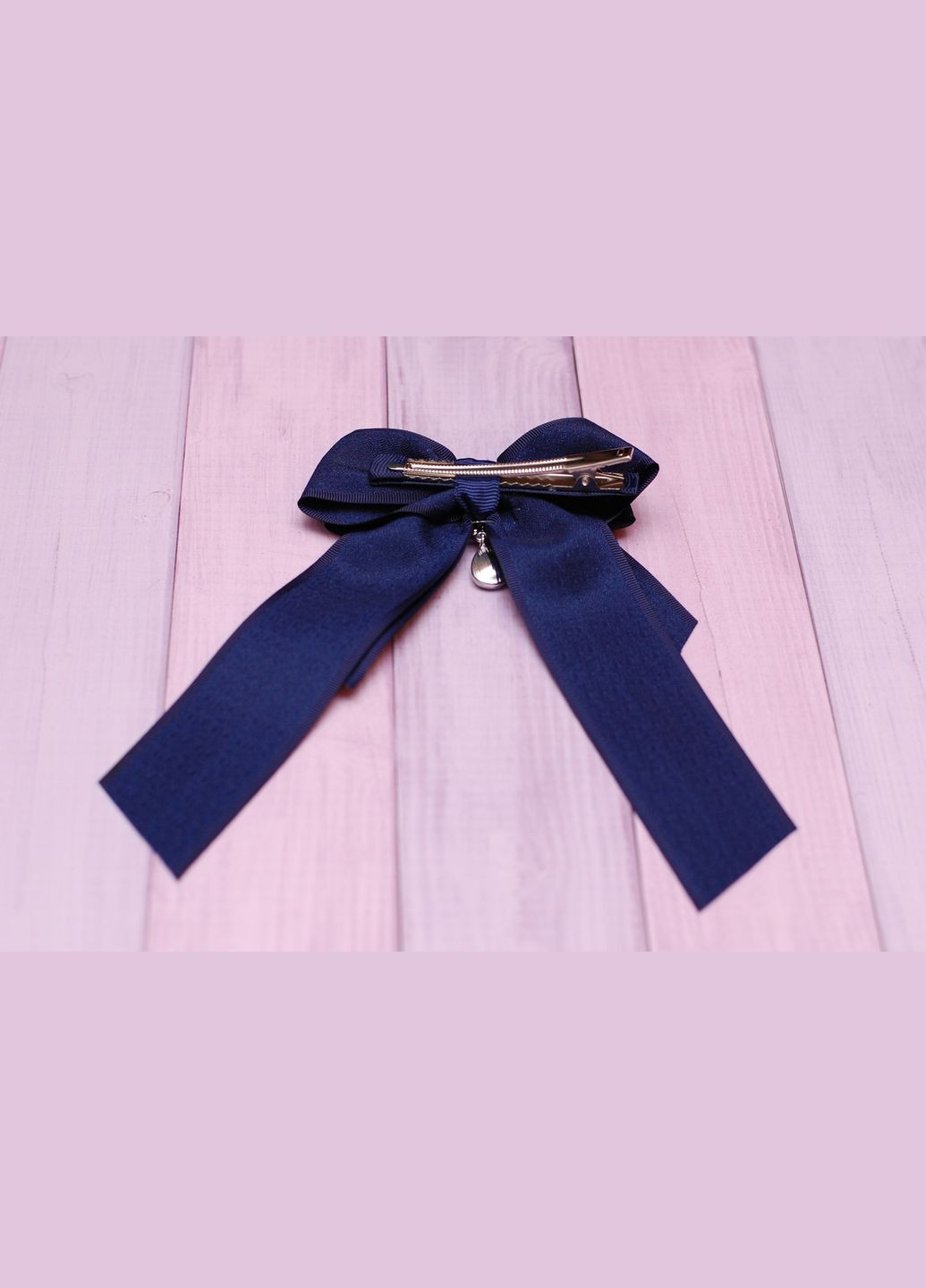 Бант для волосся Заколка для дівчинки темно з брошкою 451 Okl (370386386)