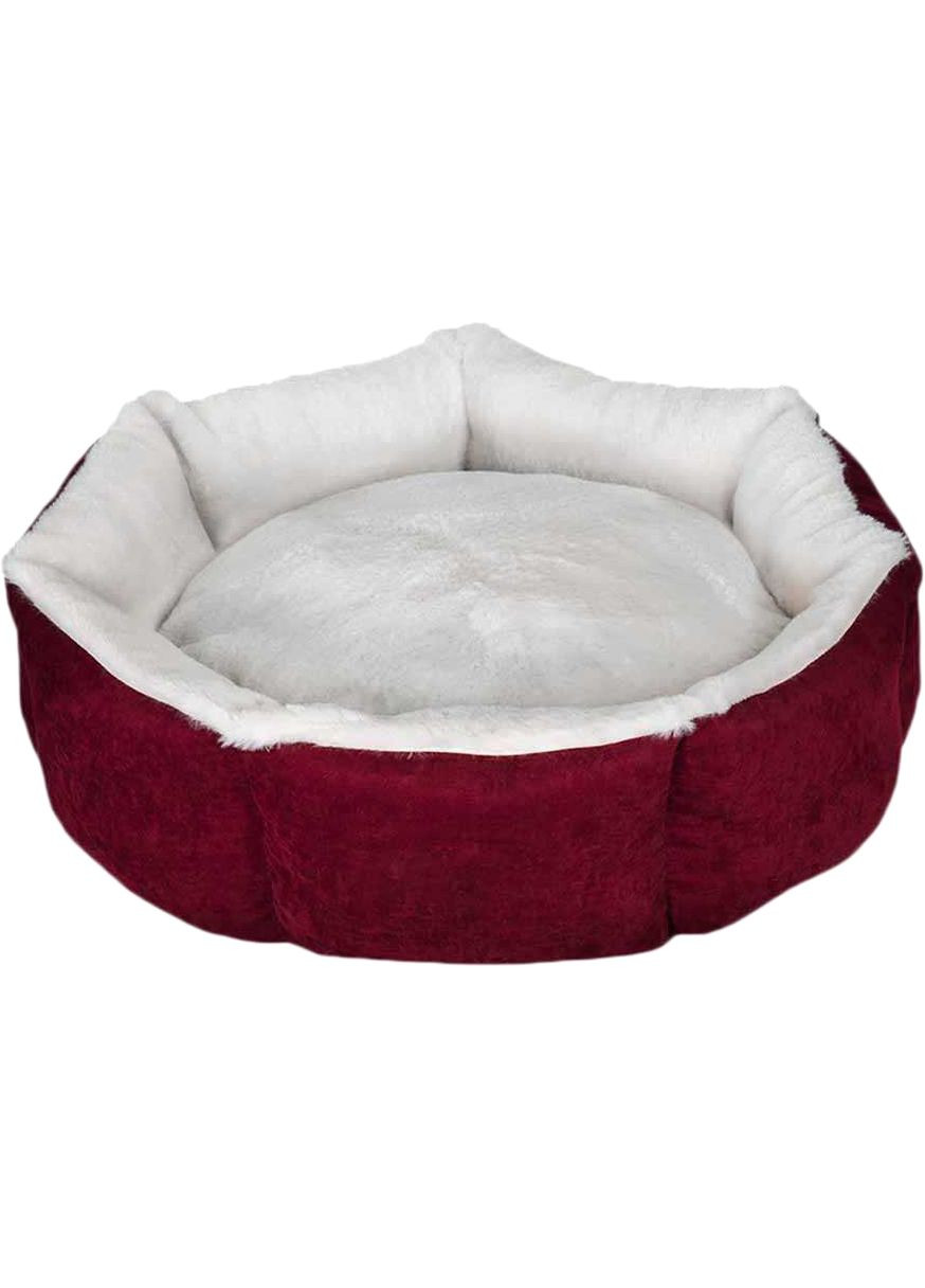Лежак для тварин Cupcake круглий 80 см 25 кг L Бордо-сірий (8682250513619) Milord (313239670)