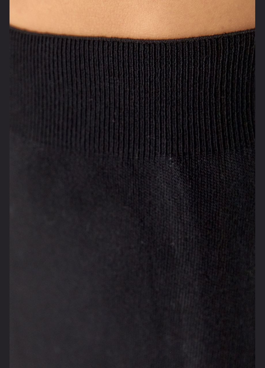 Черная теплая вязаная юбка миди Lurex