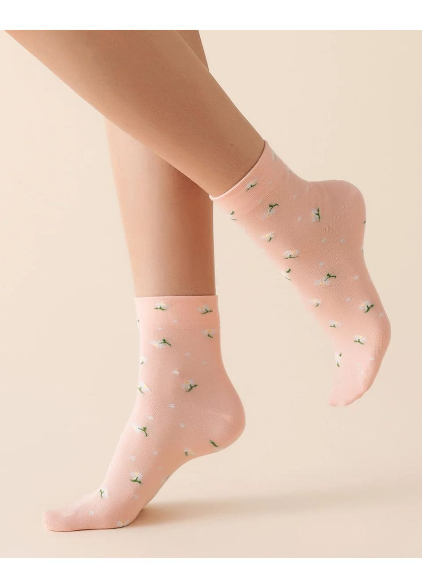 Розовые женские носки Gabriella цветочные (363256451)