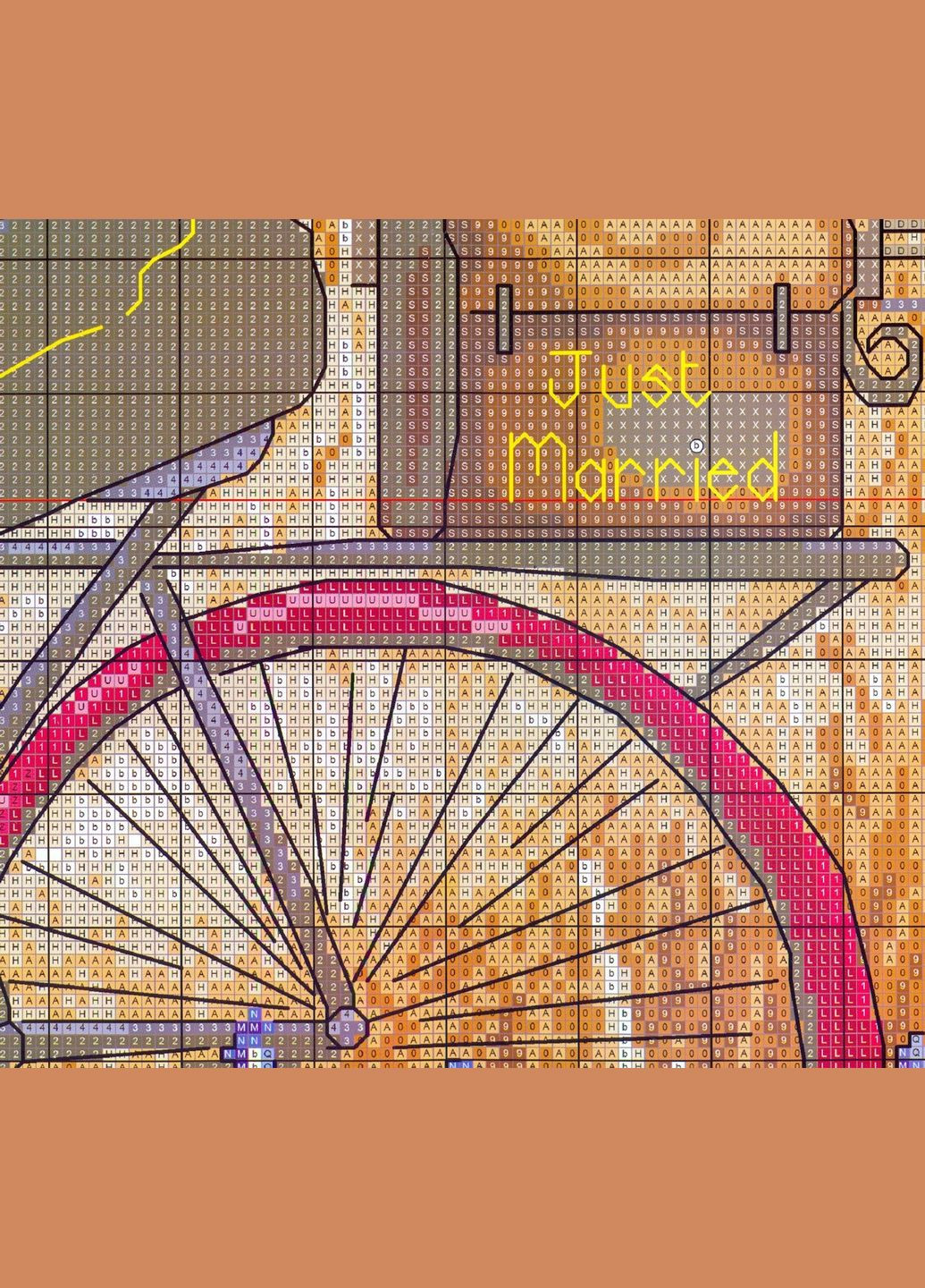 Набор для вышивания по нанесённой на канву схеме "We got married". AIDA 14CT printed 44*43 см Joy Sunday (313614603)