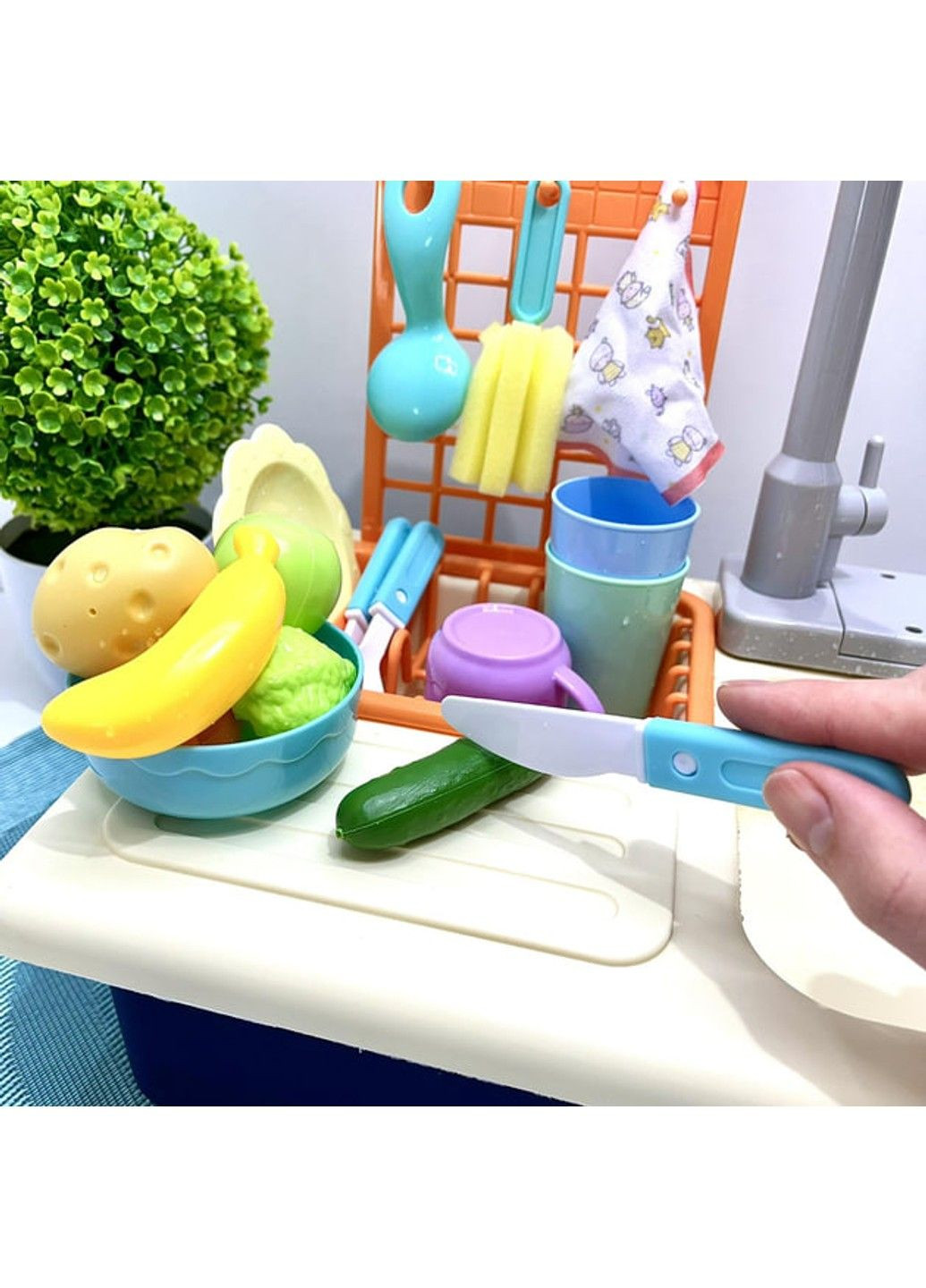 Кухня дитяча мийка ллється вода 20 предметів звук світло Limo Toy (333986183)