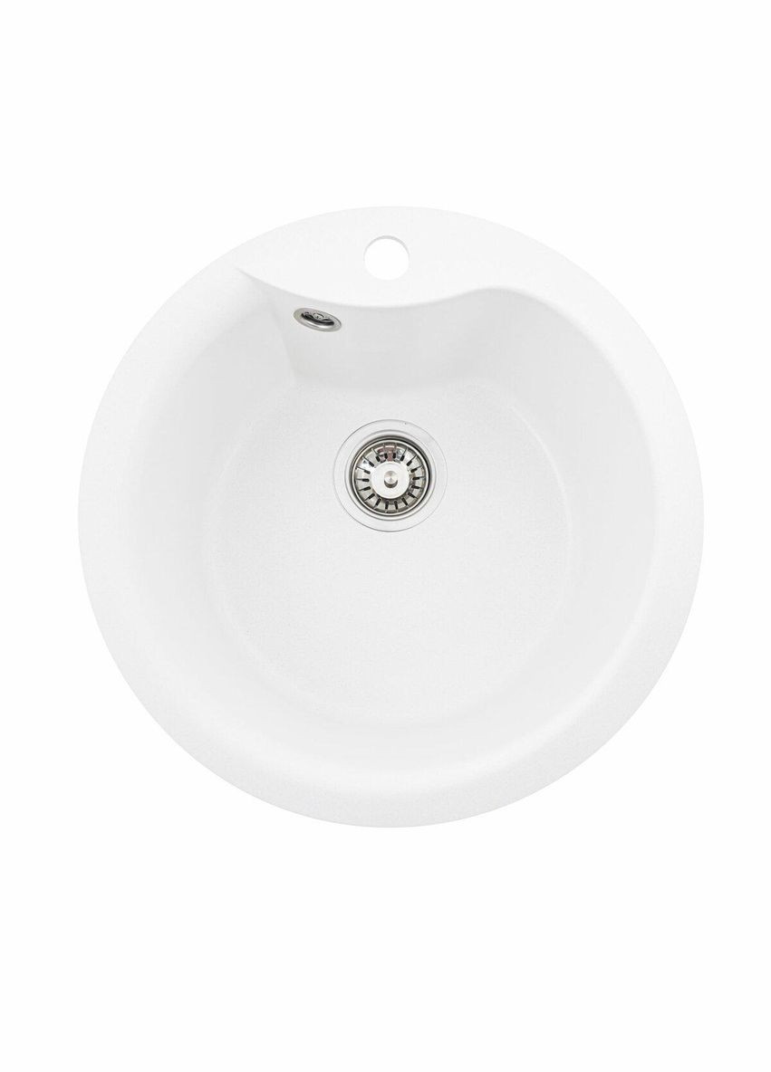 Гранітна мийка для кухні TURAS 480 матова Білосніжна Valeso (342069528)