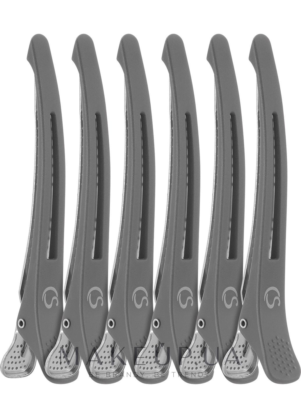 Зажимы для волос CS77S, пластиковые, серые 6шт (1243614-27056935) Cosmo shop (368648411)