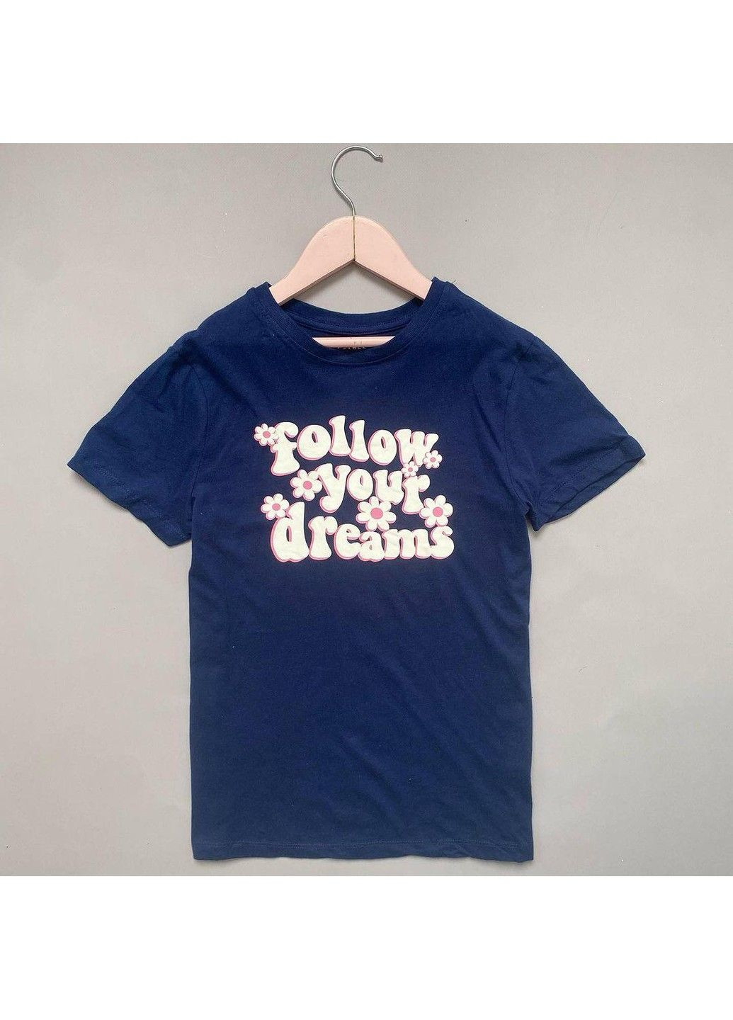 Синяя футболка детская с аппликацией, синяя Primark