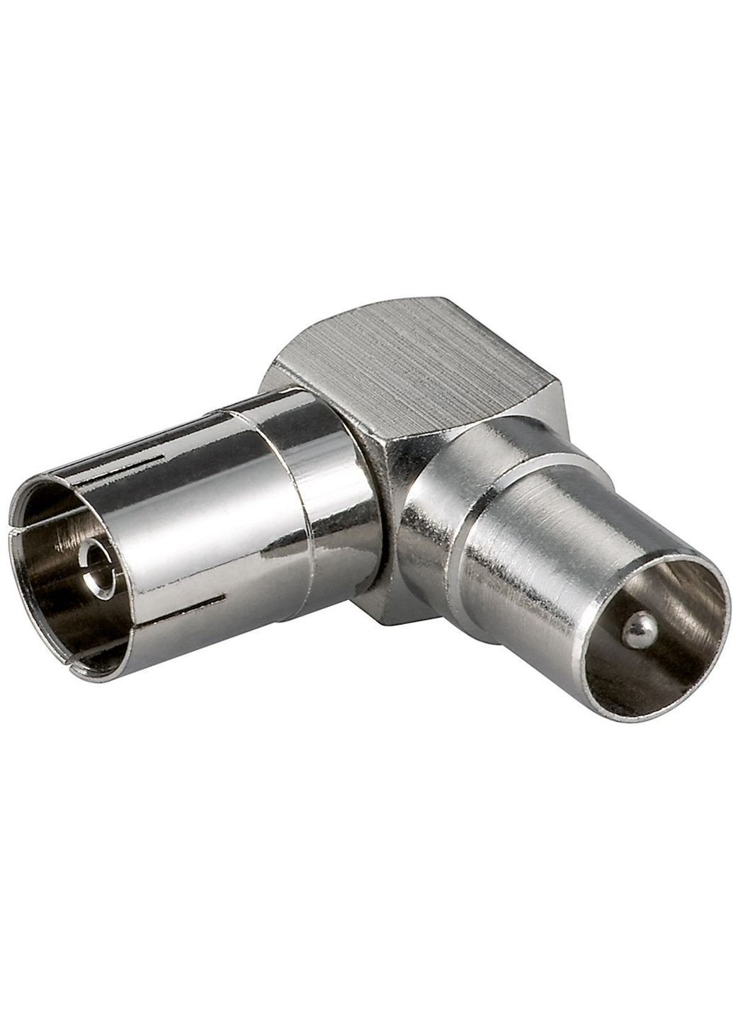Переходник антенный RF:Coaxial M/F (папа/мама) адаптер 90° Metal Goobay (369645960)