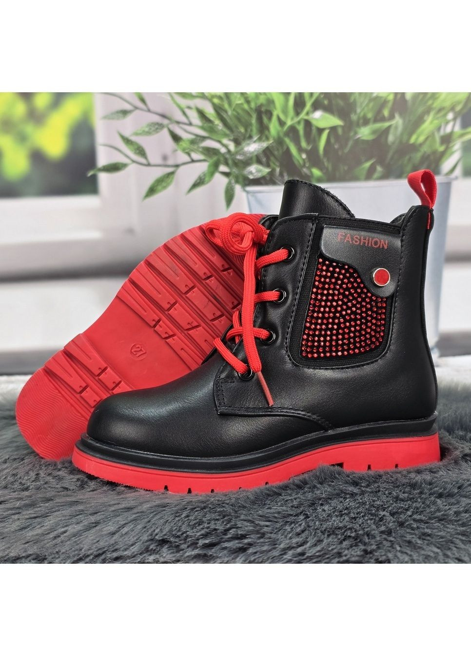 Черные повседневные осенние ботинки детские для девочки демисезонные Fashion