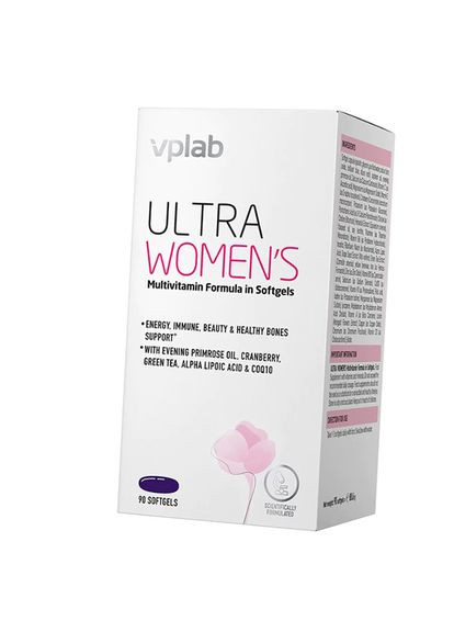 Мультивітаміни для жінок, Ultra Women's Multivitamin Formula Softgels, VP laboratory 90гелкапс (36099025) VPLab Nutrition (315783619)