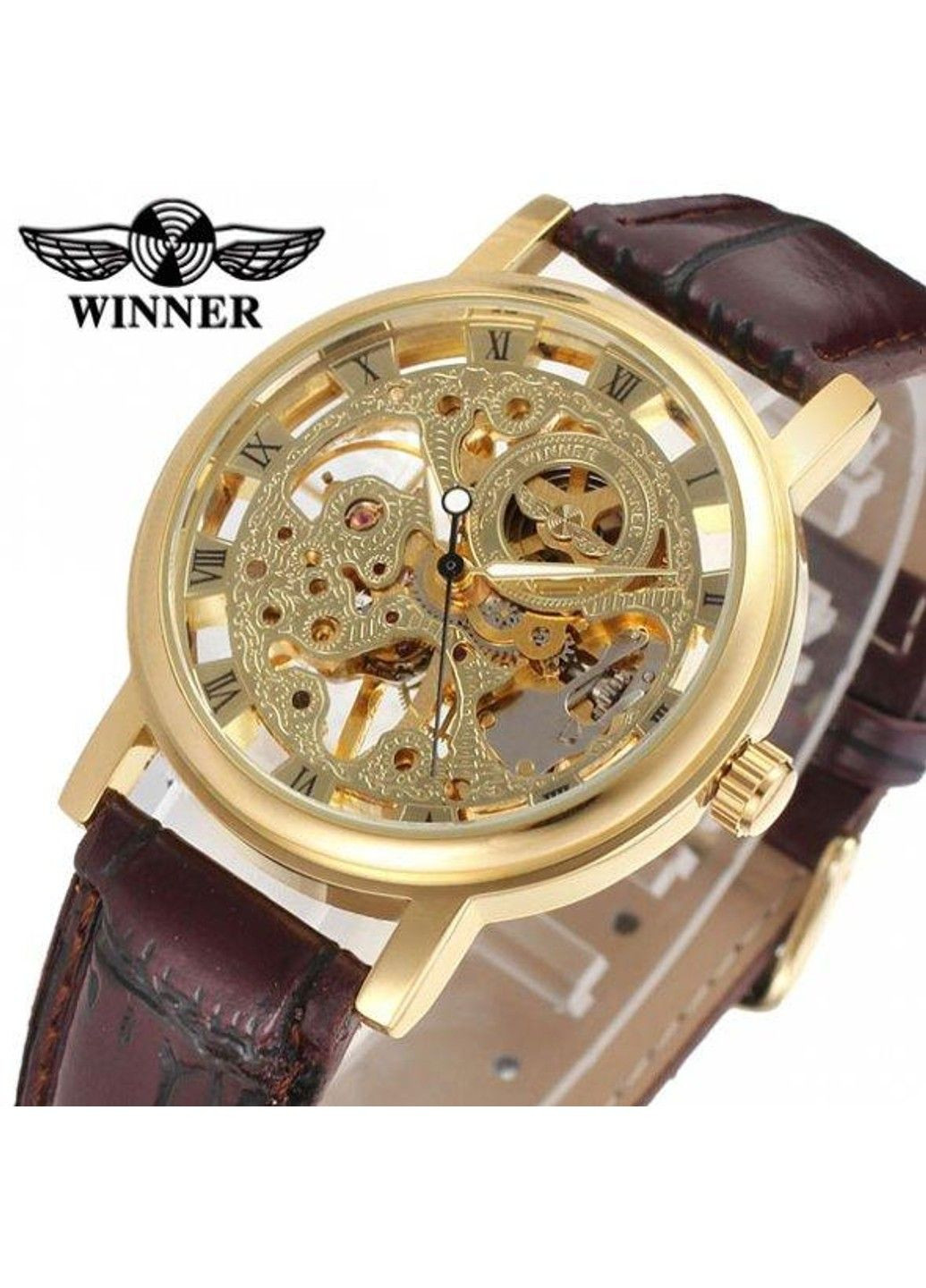 Классические женские часы Gold Brown Winner (313653646)