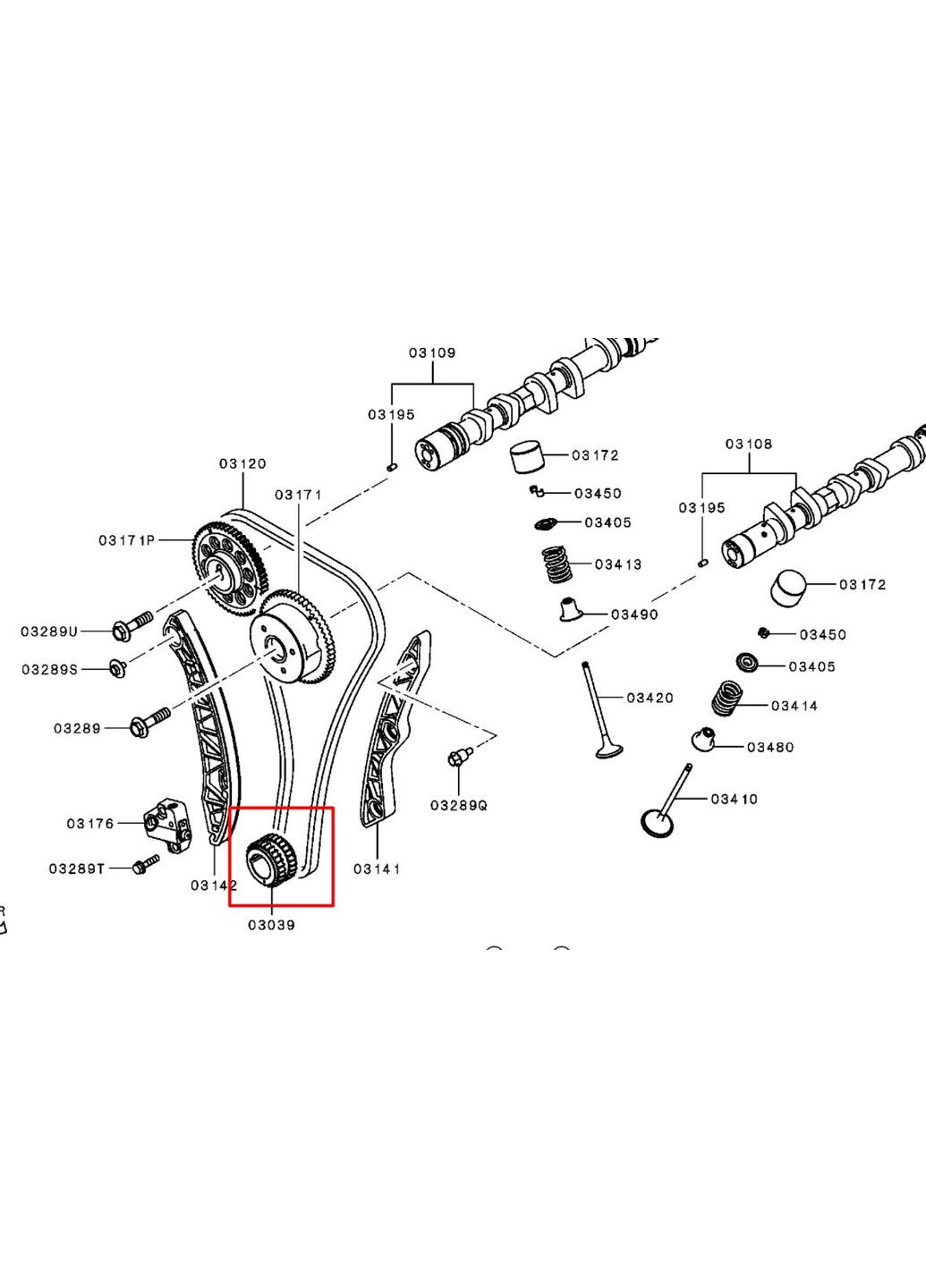 Оригинальная звезда цепи 1130A304 OUTLANDER, Аутлендер III 2.0 Mitsubishi (360504605)