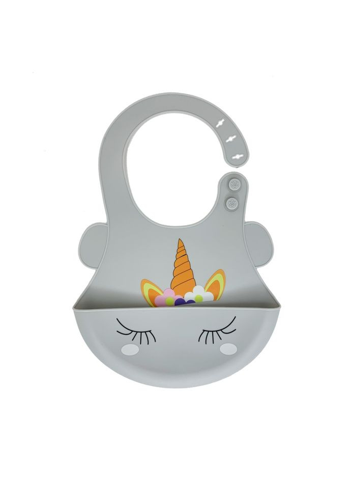 Слюнявчик силиконовый "Единорог" Mega Zayka MGZ-0615(White) с карманом Megazayka (342967822)