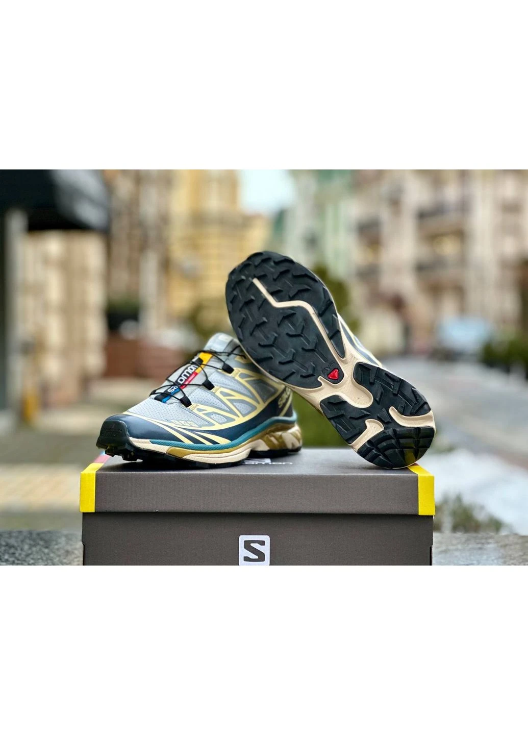 Сірі літні кросівки salomon xt-6 adv dover silver beige саломон хт 6 сірі No Brand