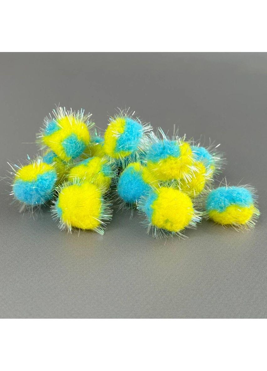 Помпон велюровий 2 см - жовто-блакитний Plus-plus (360890844)