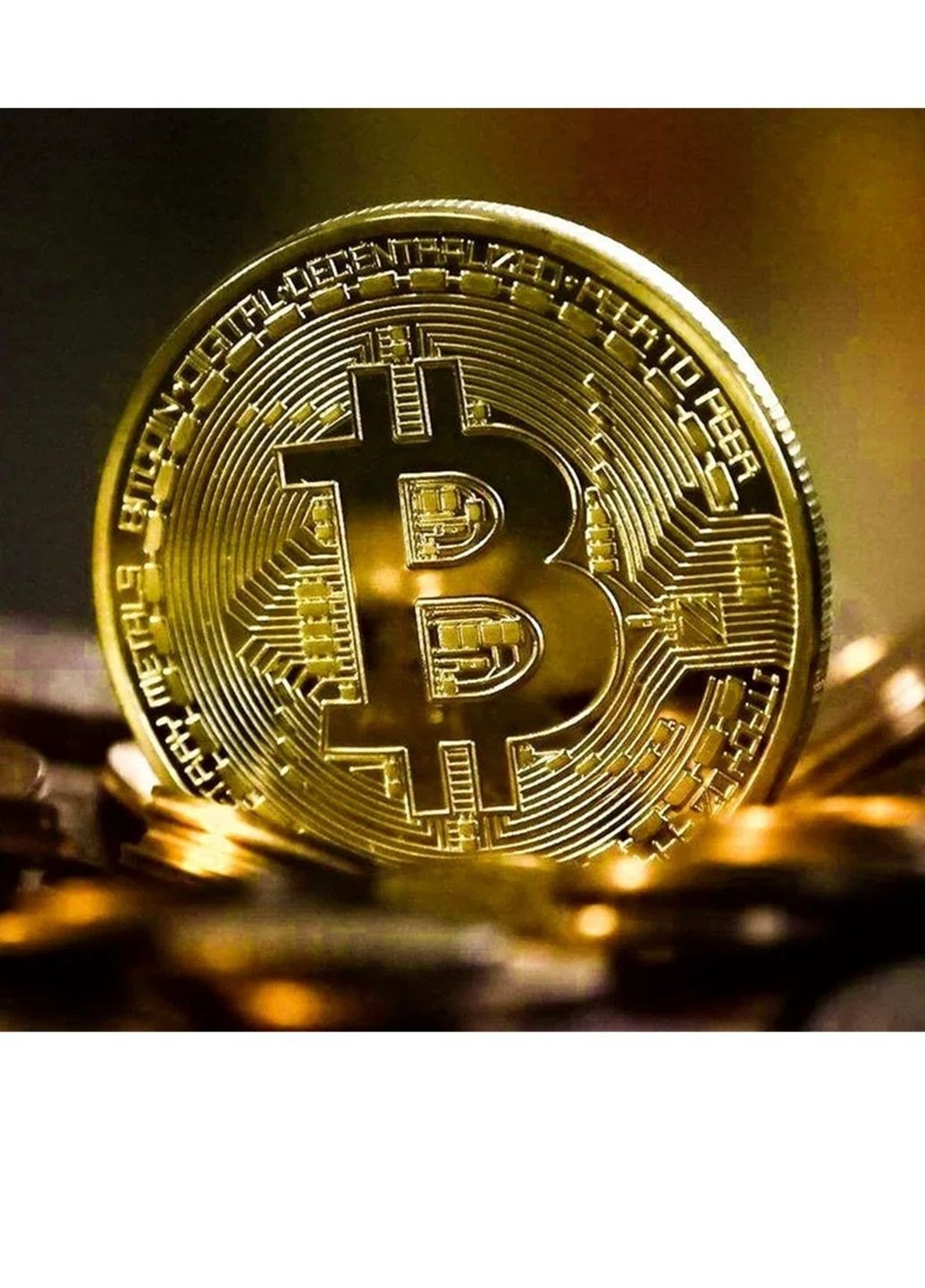 Монета BTC Біткоїн Bitcoin в капсулі gold Blue Orange (305778033)