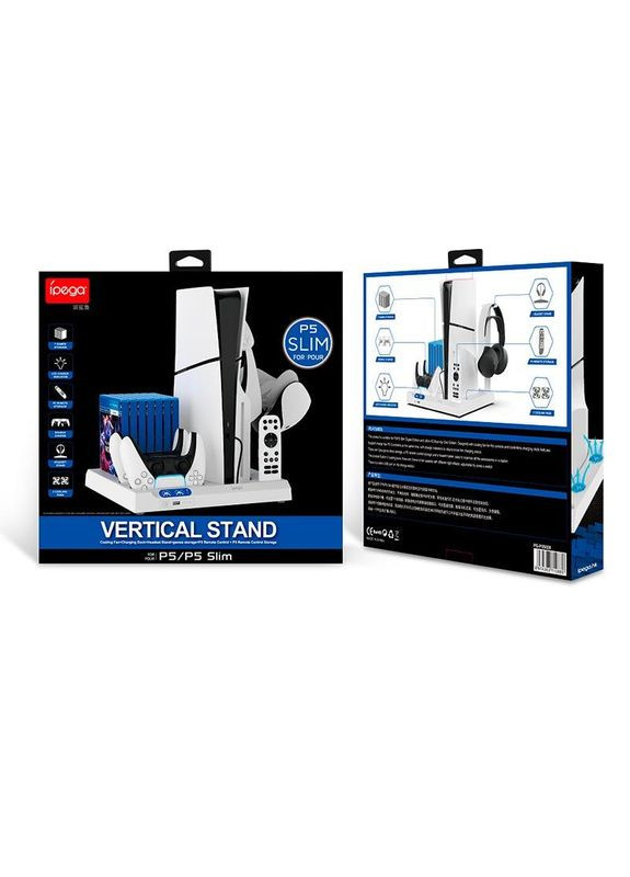 Док-станция подставка для консоли и геймпадов для PS5/PS5 Slim PG-P5S028 с охлаждением Ipega (337352156)