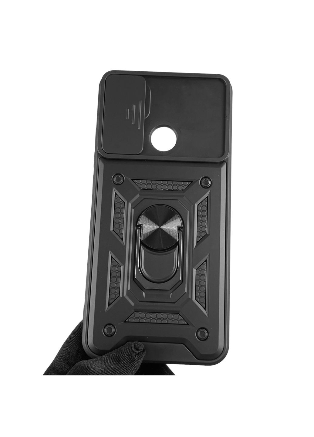 Чохол для Redmi 9C броньований з кільцем зі шторкою на сяомі редмі 9с чорний rg1 Xiaomi (366020376)