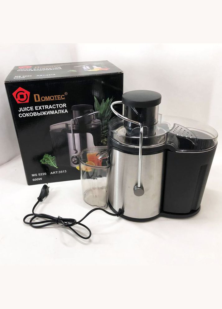 Електричний соковитискач MS-5220/3513 2 швидкості віджиму 600 W, соковитискач для моркви Domotec (364664442)