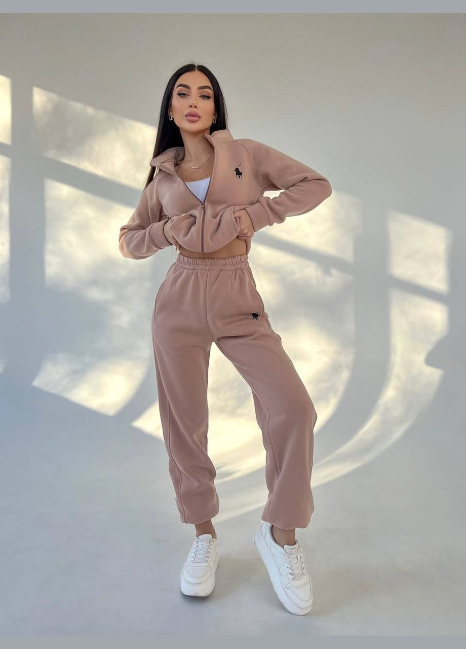 Якісний демісезонний кольори МОККО костюм двійка на флісі з вишивкою на грудях, приємний до тіла костюм двійка No Brand 074-1 (307404348)