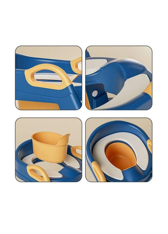 Детское складное сиденье на унитаз со ступенями и ручками 2в1 + Горшок No Brand (306554753)