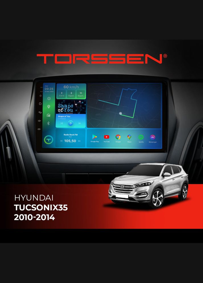 Штатна магнітола Hyundai Tucson/IX35 2010-2014 FL9 4+64Gb 4G Carplay DSP Torssen (307089306)