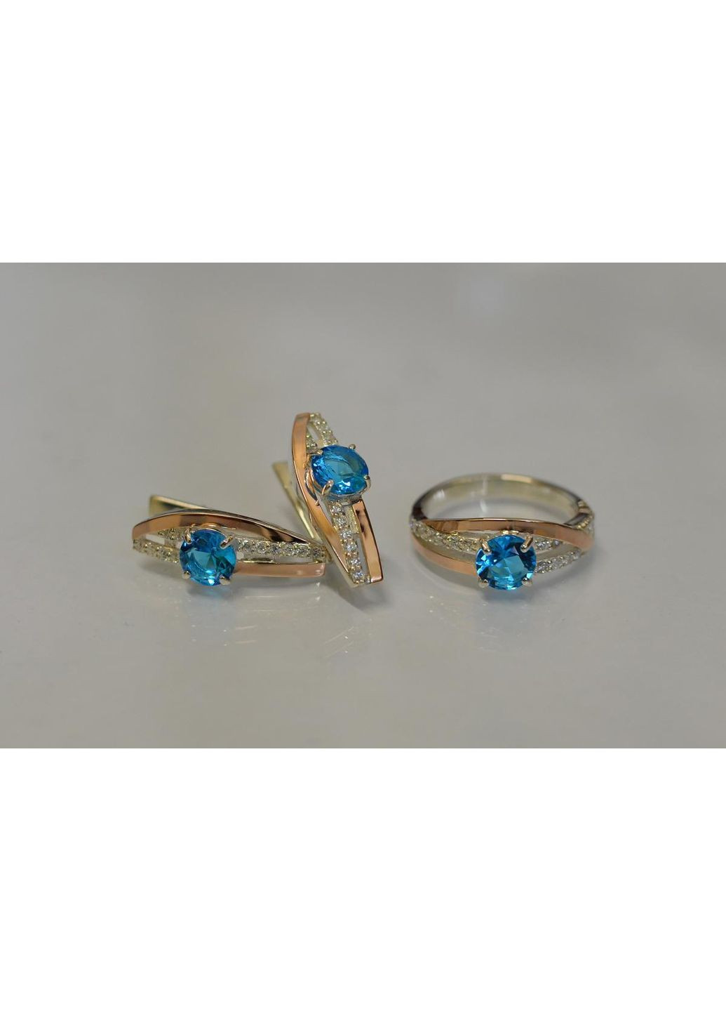 Серебряный набор с золотыми вставками Silver Style (367268237)