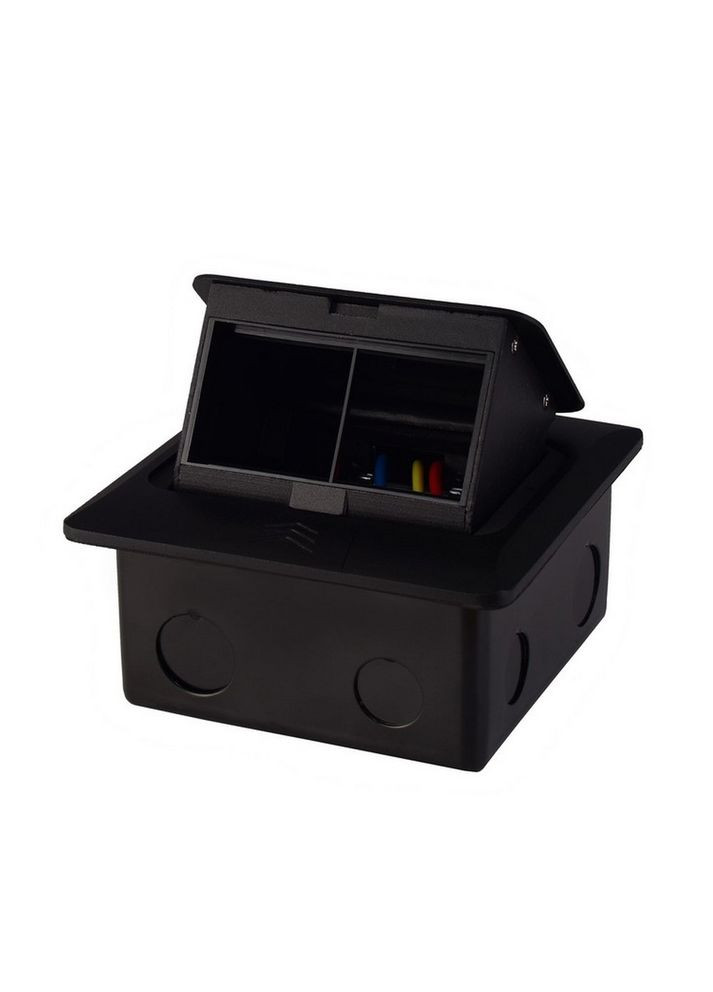 Розетковий люк підлоговий чорний, вбудований у підлогу, пустий корпус без розеток для наповнення будь-якими модулями, з Livolo (370985089)