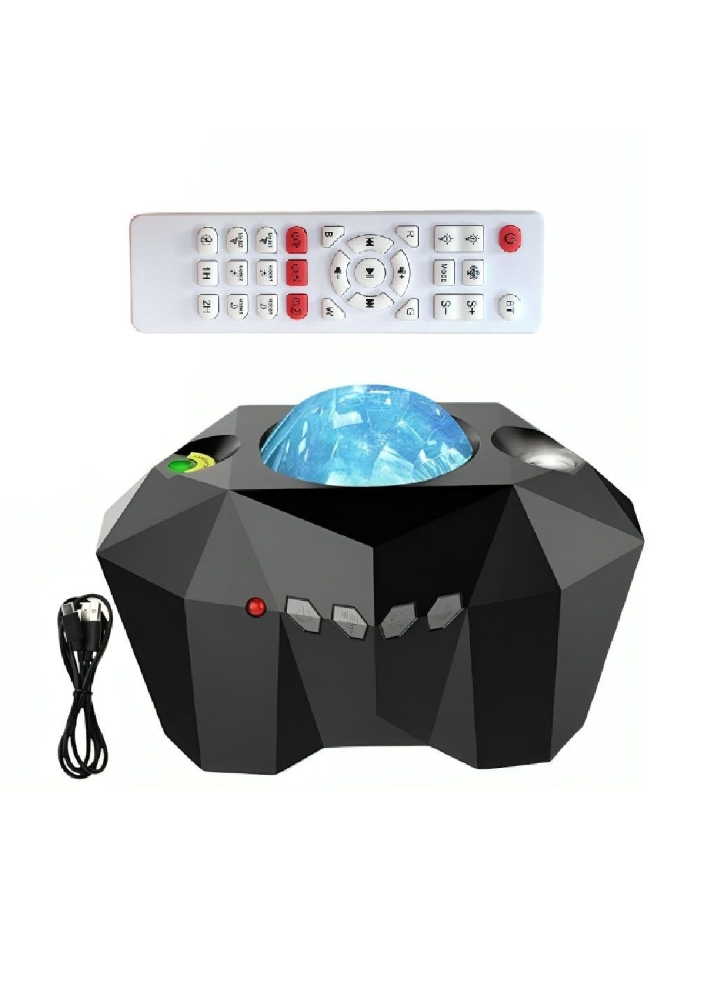 Нічний проектор зоряного неба лампа нічник світильник з Bluеtooth колонкою пультом управління таймером (479528-Prob) Чорний Unbranded (322121267)