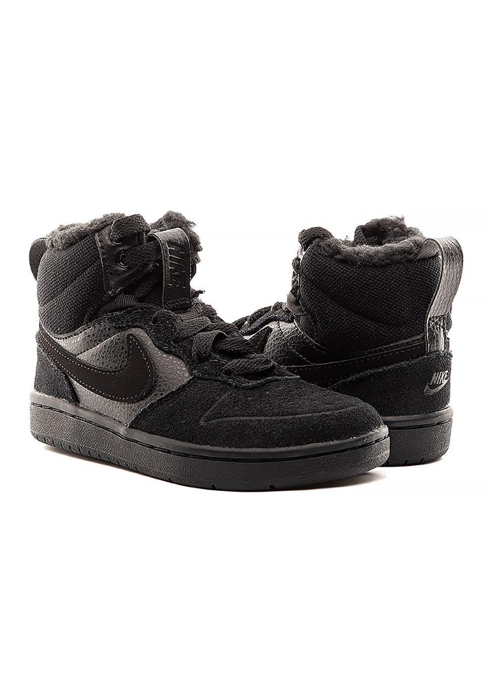Черные демисезонные детские кроссовки court borough mid 2 boot ps черный Nike